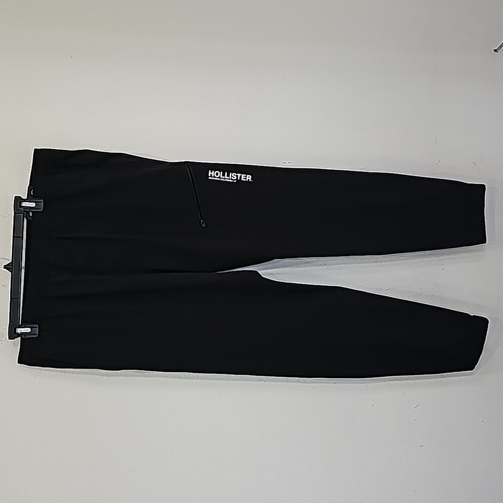 Hollister Jogger Elastic Waist  Zipper Pockets Pull-on Pants Size XL Black